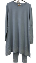 Load image into Gallery viewer, Ladies Capri 2 piece lounge set Versace inspired in powder blue