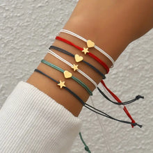 Load image into Gallery viewer, Capri Dainty Hearts and Stars Charm Adjustable Bracelet
