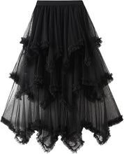 Load image into Gallery viewer, Naples Italian Womans Layered Mesh Tulle Skirt A-Line Tutu Skirt Casual Puffy Maxi Skirts Prom Skirt