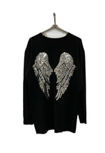 Load image into Gallery viewer, Limited Edition Angels Batwing Jumper In Black Made In Italy By Feathers Of Italy