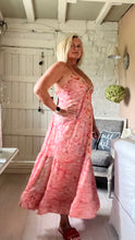Load image into Gallery viewer, Italian Capri backless sundress in pink feathers of italy