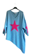 Load image into Gallery viewer, Capri Bold Star Jumper in Grey and Pink