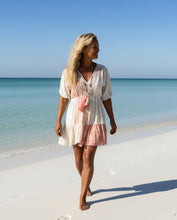 Load image into Gallery viewer, Capri Bohemian Embroidered Kaftan Dress with Tassel Detail