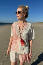 Load image into Gallery viewer, Capri Bohemian Embroidered Kaftan Dress with Tassel Detail