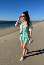 Load image into Gallery viewer, Capri Bohemian Embroidered Kaftan Dress with Tassel Detail