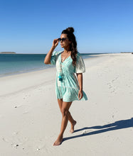Load image into Gallery viewer, Capri Bohemian Embroidered Kaftan Dress with Tassel Detail