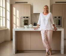 Load image into Gallery viewer, Garment Dyed Linen Balloon Trousers In Pink | Feathers Of Italy