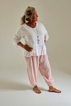 Load image into Gallery viewer, Garment Dyed Linen Balloon Trousers In Pink | Feathers Of Italy