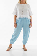 Load image into Gallery viewer, Garment Dyed Linen Balloon Trousers In Blue | Feathers Of Italy