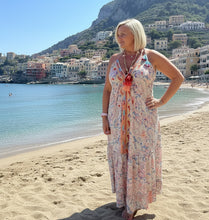 Load image into Gallery viewer, Capri backless sundress in Blue Italian sundress by Feathers Of Italy