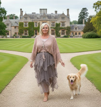 Load image into Gallery viewer, Ischia Lace Knit Overlay Jumper free size in Dusky Pink