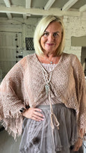 Load image into Gallery viewer, Ischia Lace Knit Overlay Jumper free size in Dusky Pink