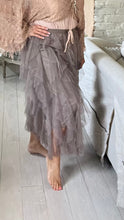 Load image into Gallery viewer, Florence Italian Midi Tulle Skirt A-line Elastic High Waist Irregular Layered Tiered Mesh Ballet Prom Wedding Party One Size Skirt