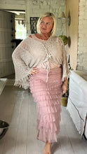 Load image into Gallery viewer, Ischia Lace Knit Overlay Jumper free size in Dusky Pink