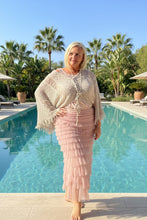 Load image into Gallery viewer, Ischia Lace Knit Overlay Jumper free size in Dusky Pink