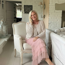 Load image into Gallery viewer, Ischia Lace Knit Overlay Jumper free size in Dusky Pink