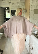 Load image into Gallery viewer, Positano Funnel Neck Open Poncho free size in Pink
