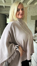 Load image into Gallery viewer, Positano Funnel Neck Open Poncho free size in Pink