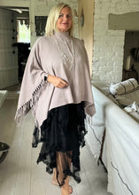 Load image into Gallery viewer, Positano Funnel Neck Open Poncho free size in Pink