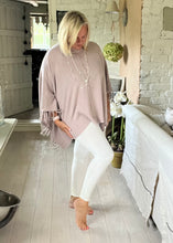 Load image into Gallery viewer, Positano Funnel Neck Open Poncho free size in Pink