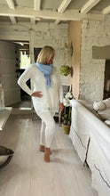 Load image into Gallery viewer, Ladies Capri 2 piece lounge set Versace inspired in powder blue and white