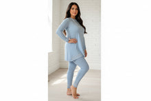 Load image into Gallery viewer, Ladies Capri 2 piece lounge set Versace inspired in powder blue