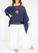 Load image into Gallery viewer, Sienna waterfall top in navy
