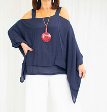 Load image into Gallery viewer, Sienna waterfall top in navy XXL
