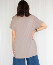Load image into Gallery viewer, Santorini cowl neck draped top in mocha

