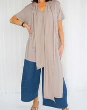 Load image into Gallery viewer, Santorini cowl neck draped top in mocha
