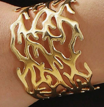 Load image into Gallery viewer, Golden Coral Cuff Bracelet