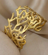 Load image into Gallery viewer, Golden Coral Cuff Bracelet