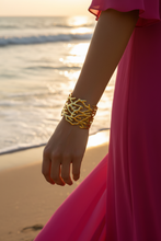 Load image into Gallery viewer, Golden Coral Cuff Bracelet