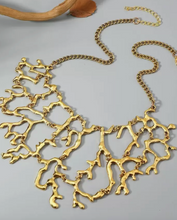 Load image into Gallery viewer, Gold Coral Reef Statement Necklace