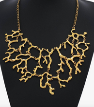 Load image into Gallery viewer, Gold Coral Reef Statement Necklace