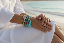 Load image into Gallery viewer, 4-Piece Set – Rhinestone Hamsa Hand & Tassel Charm Multi-Layer Beaded Bracelet