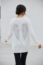 Load image into Gallery viewer, Limited Edition Feathers Of Italy Angel wings silver sequined Batwing Jumper