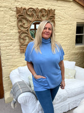 Load image into Gallery viewer, Rome Rolled Neck Swing-Style Jumper Blue