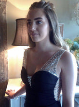 Load image into Gallery viewer, Low Back Sequin Dress in Black - Feathers Of Italy