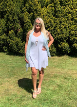 Load image into Gallery viewer, Positano Cheesecloth V-neck Ruche Strap Dress in Various Colours - Feathers Of Italy