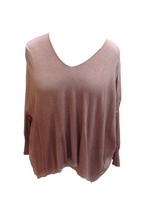 Load image into Gallery viewer, Chiffon Back Fine Knit Jumper in Pink Made In Italy By Feathers Of Italy One Size - Feathers Of Italy