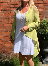 Load image into Gallery viewer, Sorrento Linen Dip Hem Linen Shirt Jacket - Feathers Of Italy