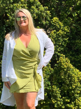 Load image into Gallery viewer, Venice Cross Front Linen Tie Side Dress - Feathers Of Italy