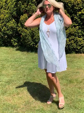 Load image into Gallery viewer, Positano Cheesecloth V-neck Ruche Strap Dress in Various Colours - Feathers Of Italy