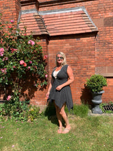 Load image into Gallery viewer, Vienna Zip Linen Dress in Slate - Feathers Of Italy