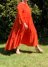 Load image into Gallery viewer, Positano Tiered Cheesecloth Dress in Various Colours - Feathers Of Italy