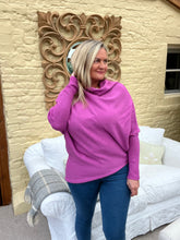 Load image into Gallery viewer, Venice Asymmetric Jumper Cerise | Feathers Of Italy