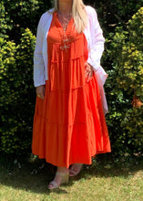 Load image into Gallery viewer, Positano Tiered Cheesecloth Dress in Various Colours - Feathers Of Italy