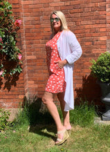 Load image into Gallery viewer, Naples Linen Polka Dot Shift Dress With Cap Sleaves - Feathers Of Italy