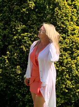 Load image into Gallery viewer, Sorrento Linen Dip Hem Linen Shirt Jacket - Feathers Of Italy